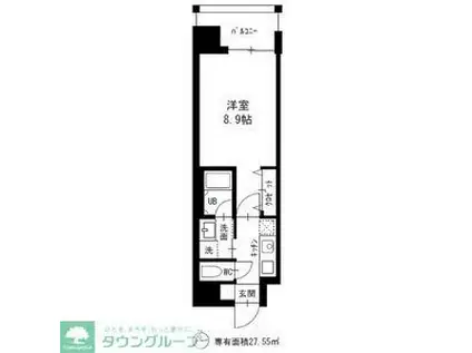 ステージグランデ山王(1K/3階)の間取り写真