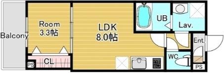 シエーナ川西中央3(1LDK/1階)の間取り写真