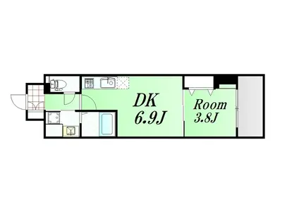 レオンコンフォート本町東II(1DK/8階)の間取り写真