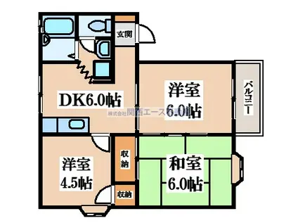 ベネルックスOOSTN(3DK/2階)の間取り写真