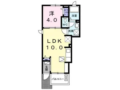ル・メルシェ(1LDK/1階)の間取り写真