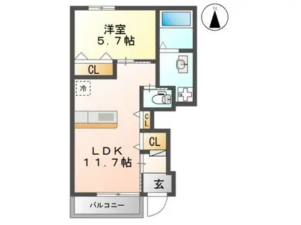 LE GRAND Y (1LDK/1階)の間取り写真