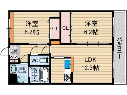BRAVOURE(2LDK/3階)の間取り写真