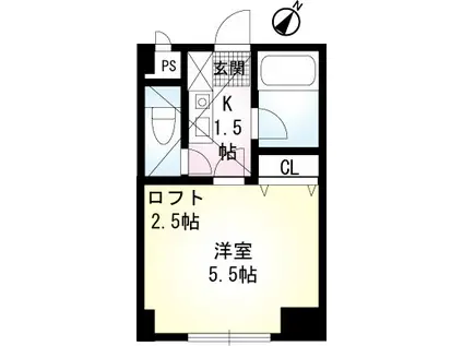 カインドハウス鹿沼公園(1K/1階)の間取り写真