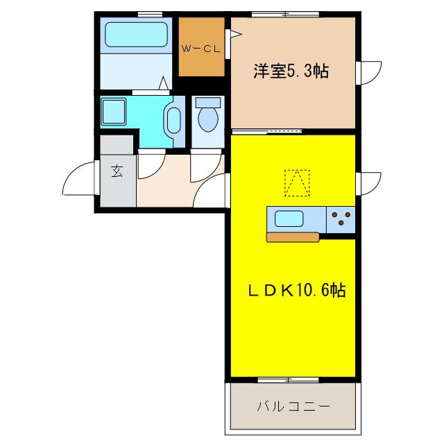 グリーンヒル柏森(1LDK/3階)の間取り写真