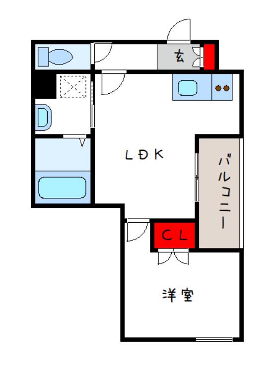 セレニティ長吉出戸(1LDK/1階)の間取り写真