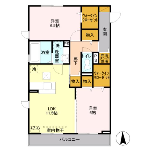 D-ROOM・SKI(2LDK/1階)の間取り写真