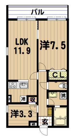 FARE KAMEIDO(2LDK/2階)の間取り写真
