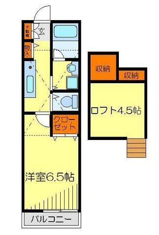 メゾンドマカロンII(1K/2階)の間取り写真