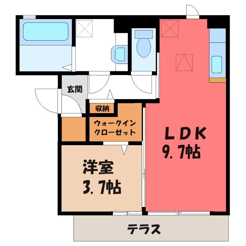 グランデ(1LDK/1階)の間取り写真