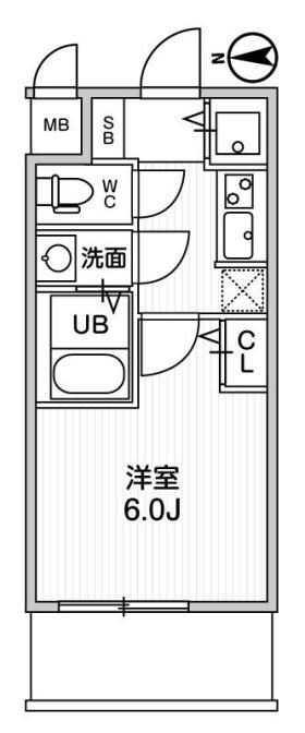 LA DOUCEUR江坂II(1K/7階)の間取り写真