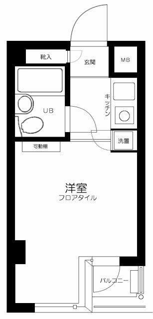 祐天寺センチュリー21(ワンルーム/4階)の間取り写真
