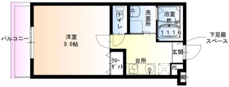 フジパレス南清水町ノース(1K/2階)の間取り写真