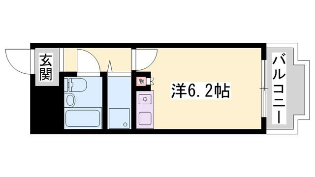 藤和シティコア姫路駅前(1K/9階)の間取り写真