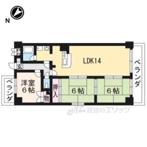シベール阪急桂(3LDK/3階)の間取り写真