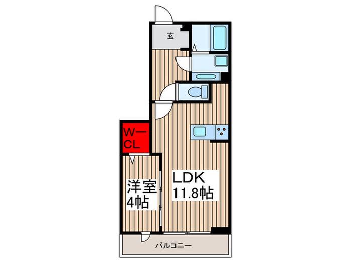 エクセリア上鷺宮I(1LDK/2階)の間取り写真