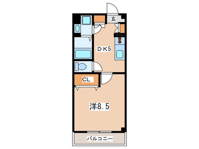 リーベルサンアイ(1DK/1階)の間取り写真