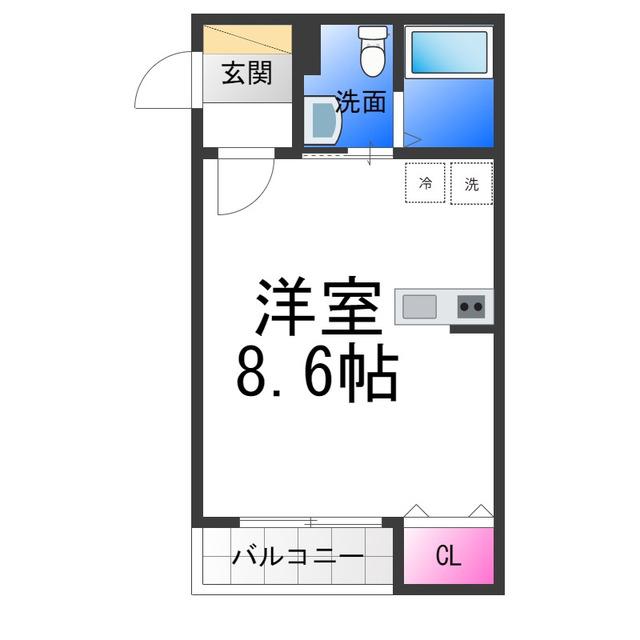 CASA堺東(ワンルーム/3階)の間取り写真
