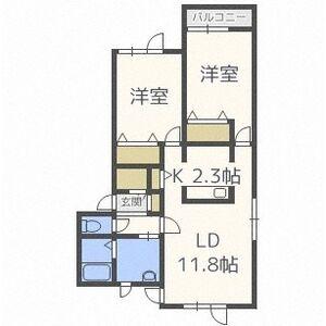 ラ・クラッセ イースト(2LDK/2階)の間取り写真