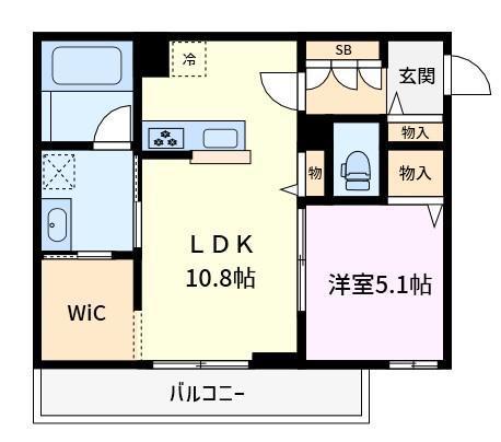 ルボア浦和(1LDK/1階)の間取り写真