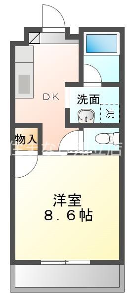 クレセールI(1DK/2階)の間取り写真