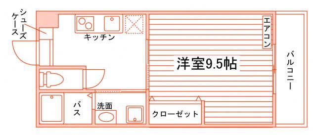 アーバンテラス春日町(1K/5階)の間取り写真