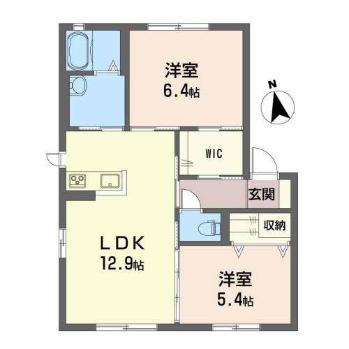 シャーメゾン・ファミーユD(2LDK/2階)の間取り写真