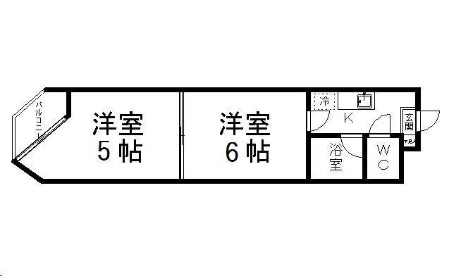 バリュー大和町(2K/4階)の間取り写真