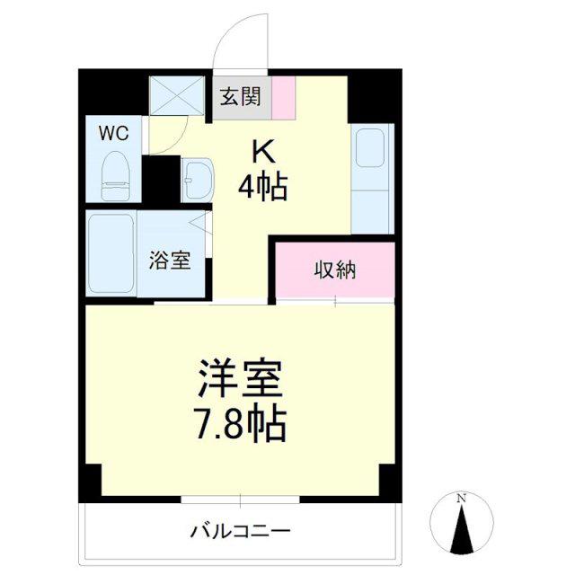 アベニュー山下(1K/4階)の間取り写真