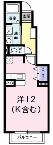 サニ-・ヴィラ ケイ(ワンルーム/1階)の間取り写真