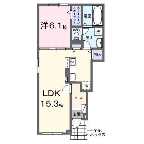 アンジェロII(1LDK/1階)の間取り写真