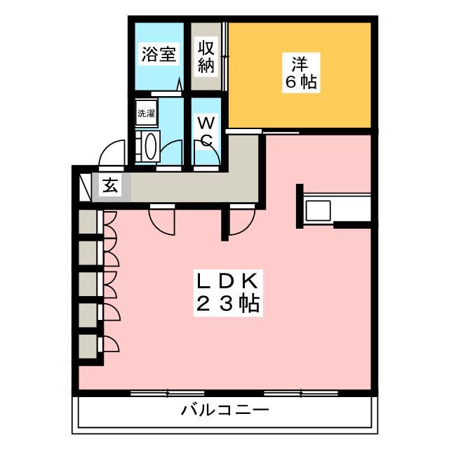 メゾン小柳(1LDK/2階)の間取り写真