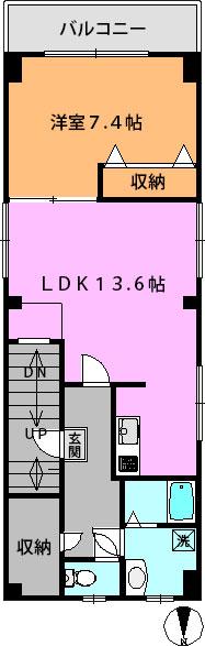 プレジオ早稲田(1LDK/3階)の間取り写真