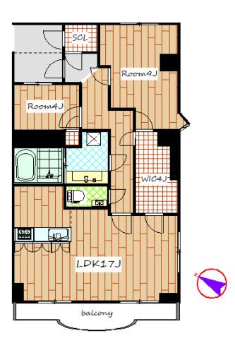 セントラルハイツ(2LDK/4階)の間取り写真