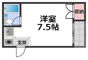 オズハイツ中川(ワンルーム/2階)の間取り写真