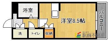 ノーベルハウス(ワンルーム/2階)の間取り写真