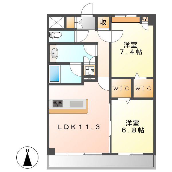 モラリエ金山(2LDK/10階)の間取り写真
