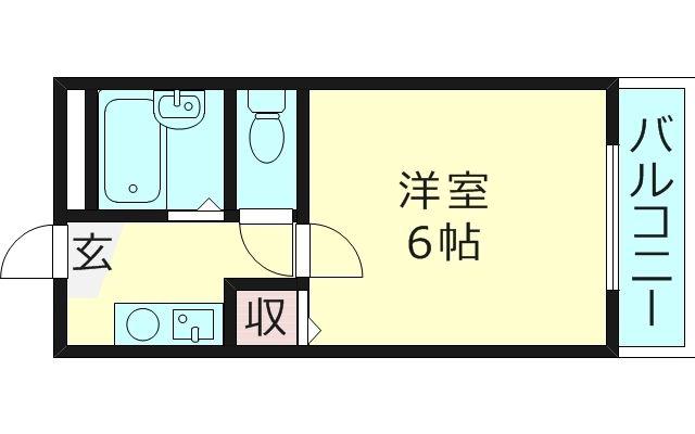 リバティ内代(1K/3階)の間取り写真