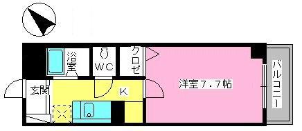 シャトレTOKIE(1K/1階)の間取り写真
