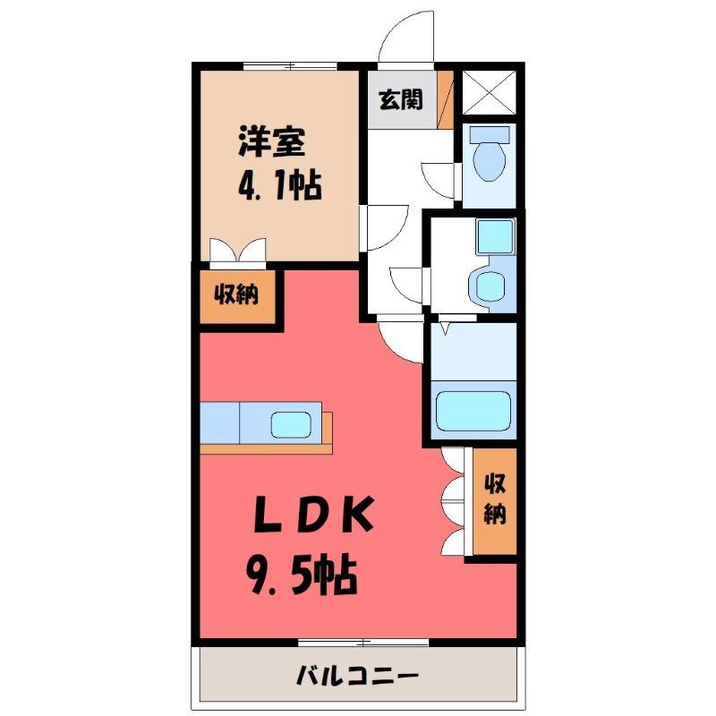 フォレストヴィラ(1LDK/1階)の間取り写真