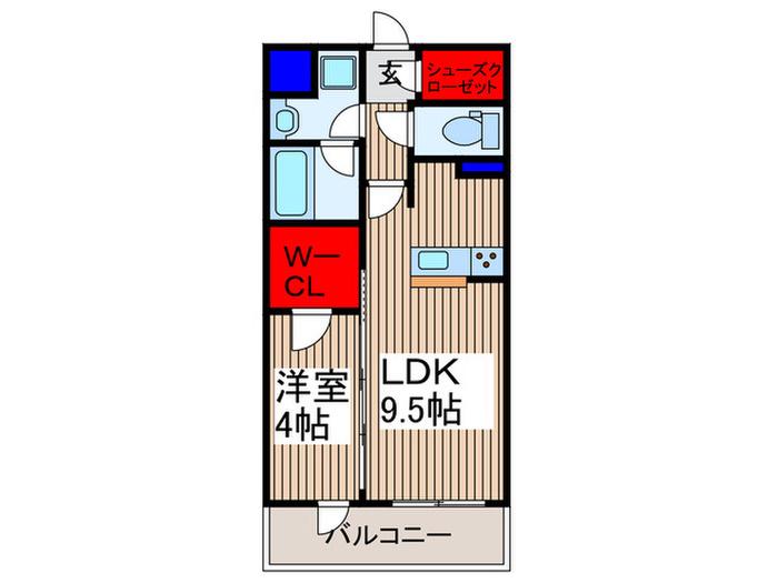 サンクレイドル西所沢(1LDK/7階)の間取り写真