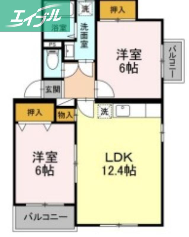 ピュアステージIII(2LDK/1階)の間取り写真