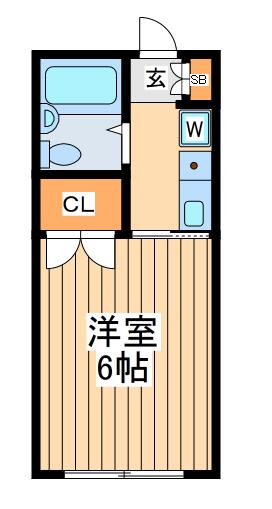 西戸部ダイヤモンドパレス(ワンルーム/2階)の間取り写真