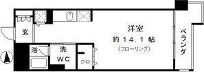 レジディア東桜II(ワンルーム/6階)の間取り写真