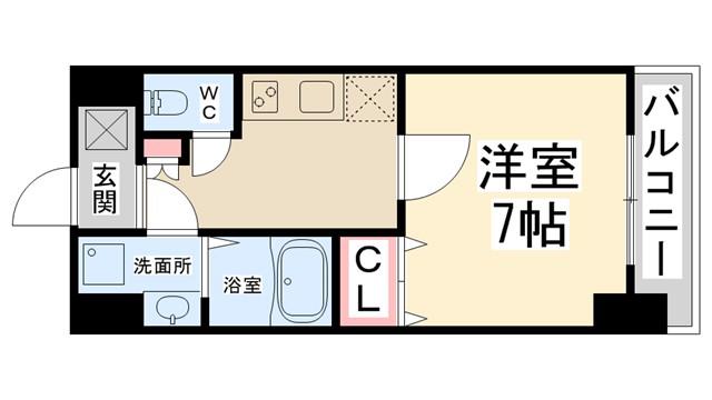 GROOVE川西多田(1K/5階)の間取り写真