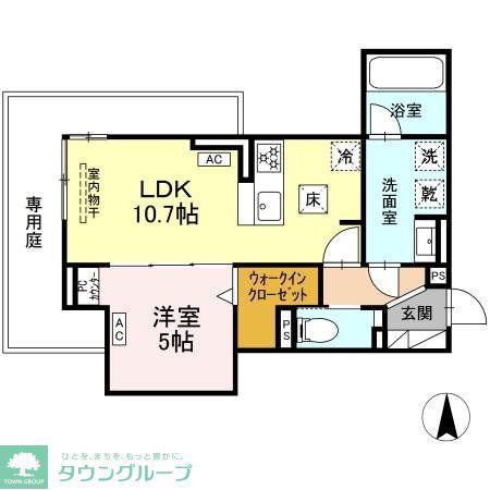 セレスティア草薙町(1LDK/1階)の間取り写真