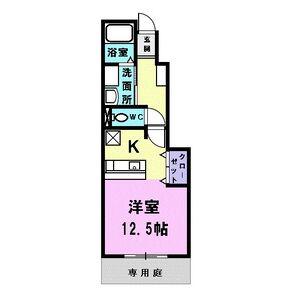 ゼファー徳重(ワンルーム/1階)の間取り写真