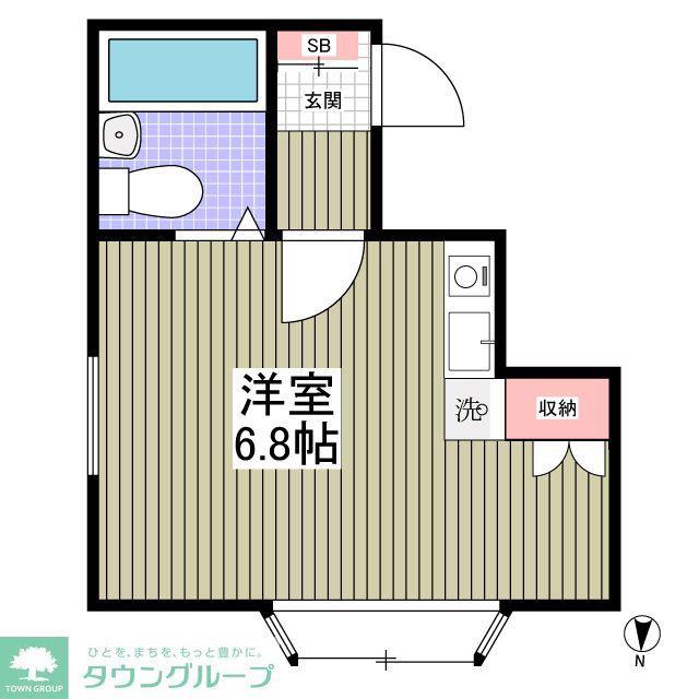 ベルピア飯能第2(ワンルーム/2階)の間取り写真