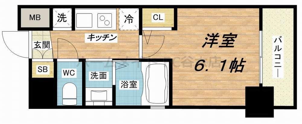 エステムコート難波ウエスト-SIDE Vアジュール(1K/5階)の間取り写真
