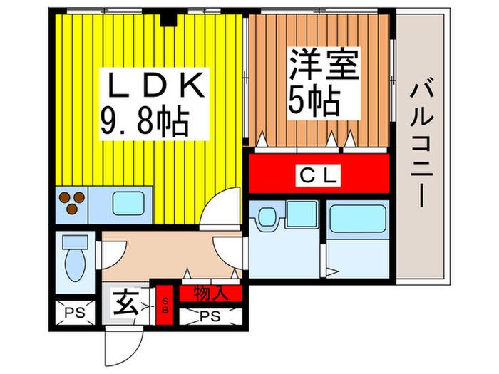 グランステージ東浦和(1LDK/2階)の間取り写真